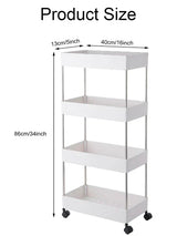 Moonval Slim 4-Tier Rolling Storage Cart, Space-Saving Mobile Organizer for Kitchen, Bathroom & Laundry