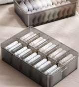 Moonval Clear Socks & Underwear Organizer Box, Divided Drawer Storage for Lingerie & Accessories