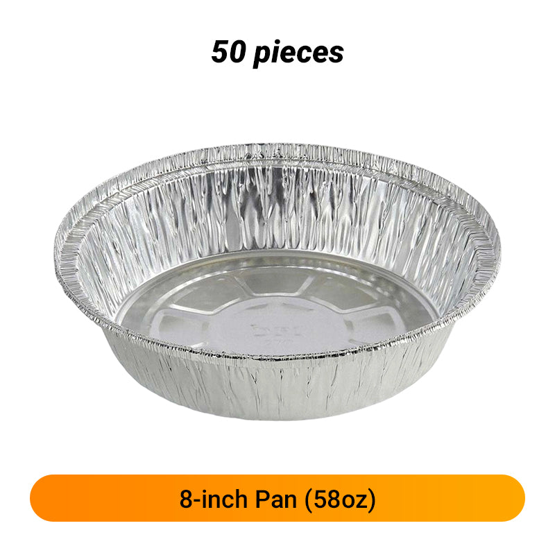 Moonval Round Aluminum Foil Trays, Oil-Resistant Disposable Baking & Food Storage Containers