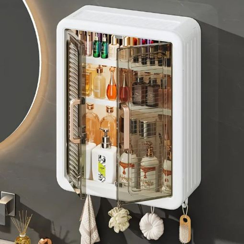 Moonval Wall-Mounted Magnetic Storage Rack, Self-Adhesive Organizer Shelf for Kitchen & Bathroom