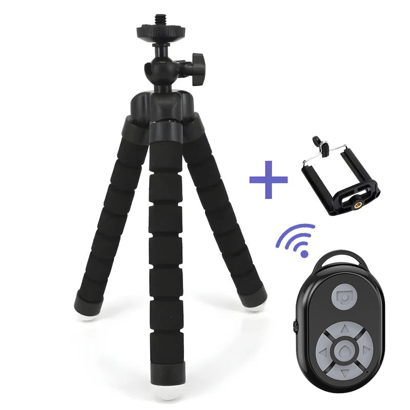 Moonval Flexible Octopus Mini Tripod, Adjustable Phone & Camera Stand with Universal Mount