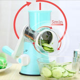Moonval Rotary Vegetable Slicer, 3-in-1 Cheese Grater with Stainless Steel Drums