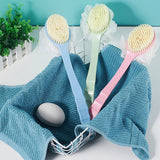 Moonval 2-in-1 Loofah Brush, Long Handle Bath Brush & Exfoliating Shower Scrubber