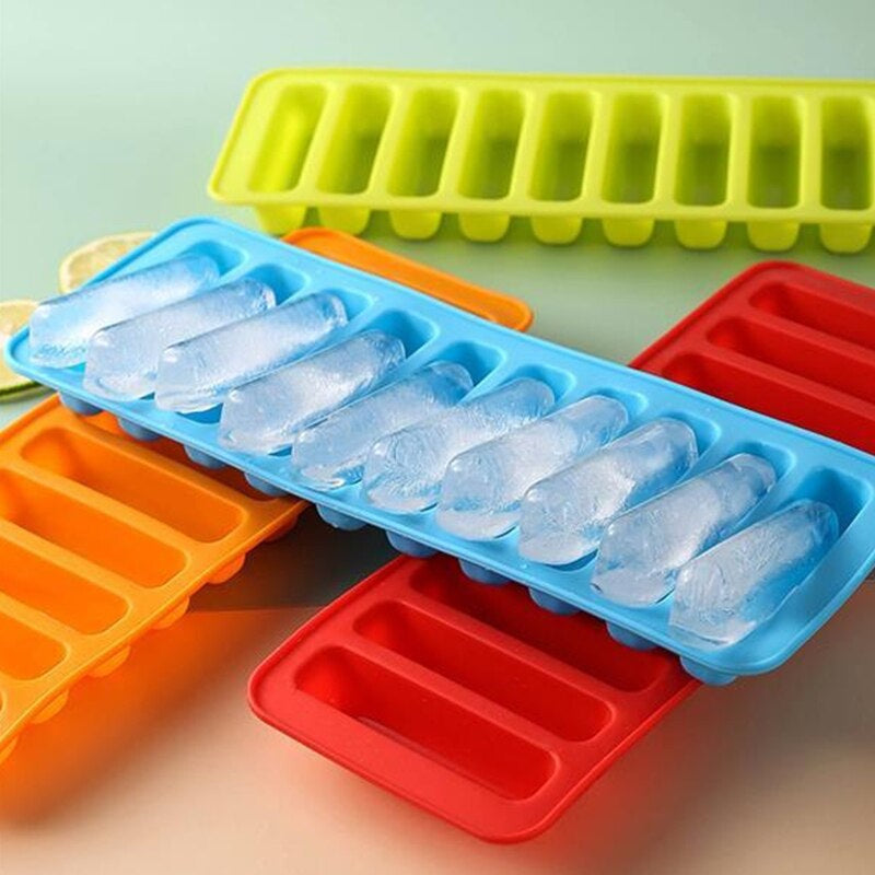 Moonval 10-Grid Silicone Ice Cube Tray, Flexible BPA-Free Ice Mold with Easy-Release Design