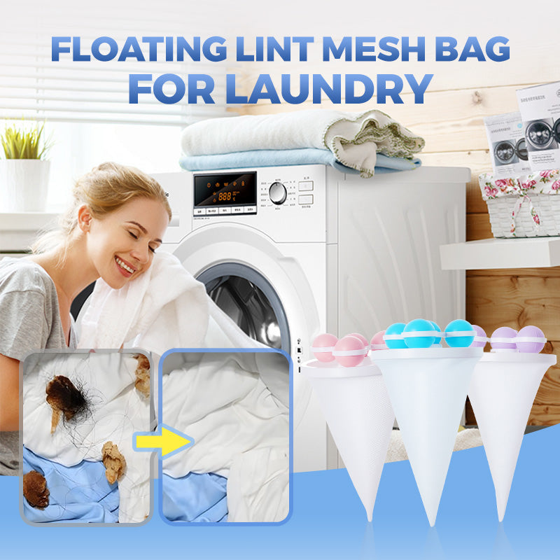 Moonval Floating Lint Catcher, Reusable Laundry Hair Filter Mesh Bag for Washing Machines
