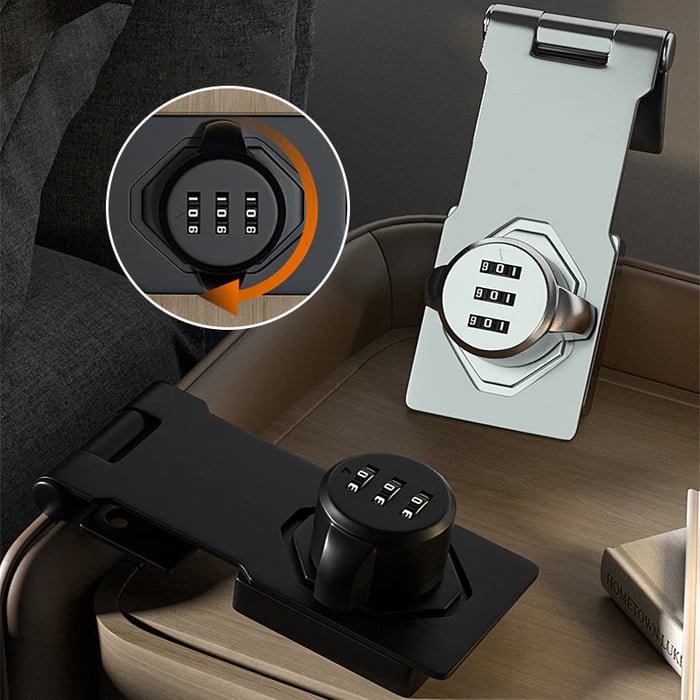 Moonval Cabinet Combination Lock, Keyless 3-Digit Security Latch for Doors & Drawers