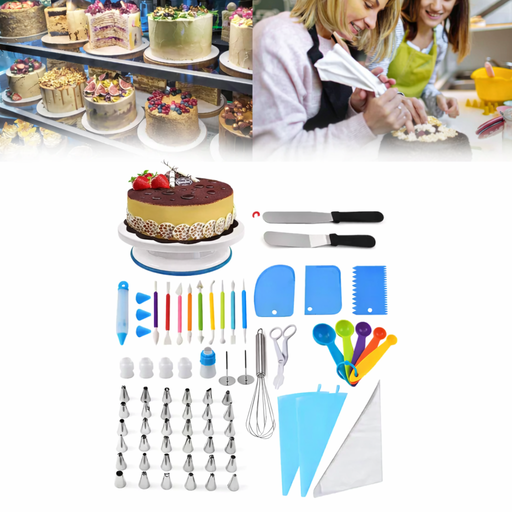 Moonval Cake Decorating Set, Complete Baking Kit with Tools for Cakes, Cupcakes & Pastries