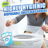 Moonval Disposable Toilet Seat Covers, Biodegradable Universal Travel Liners, 100-Pack