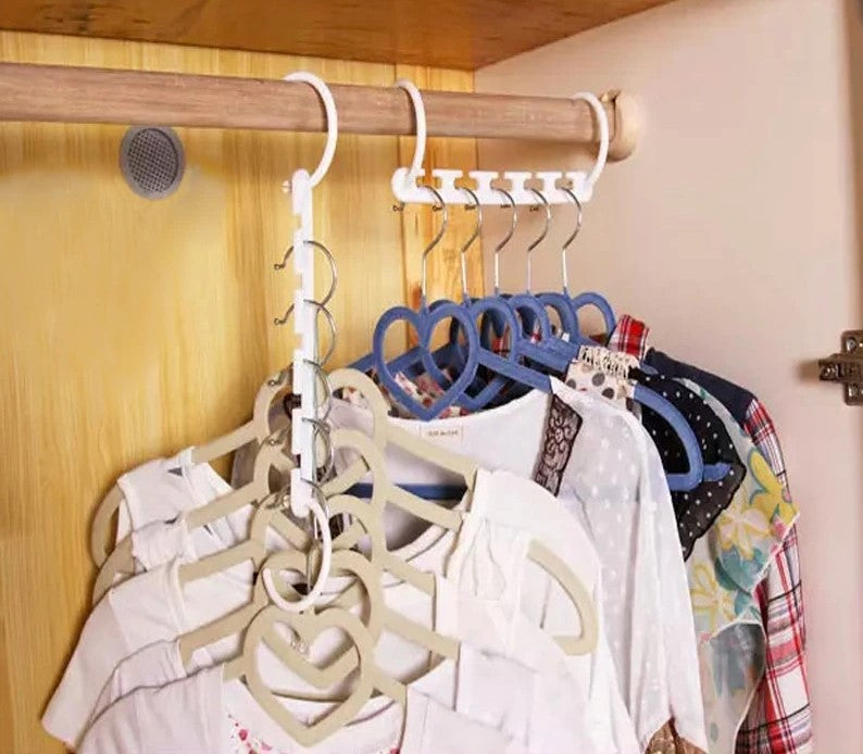 Moonval Hanger Organizer, Space-Saving Closet Storage Rack Holds up to 100 Clothes Hangers