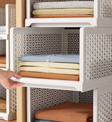 Moonval Stackable Storage Baskets, Foldable Closet Organizers for Clothes, Toys & Home Storage