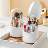 Moonval 360° Rotating Makeup Brush Holder, Cosmetic Organizer with Compartments for Vanity & Bathroom