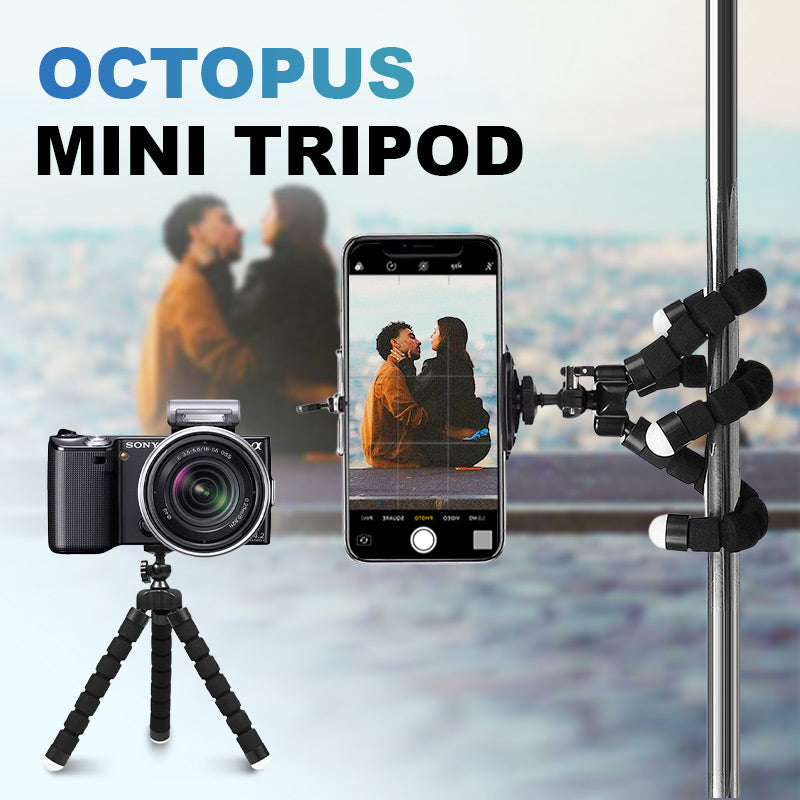 Moonval Flexible Octopus Mini Tripod, Adjustable Phone & Camera Stand with Universal Mount