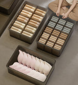 Moonval Clear Socks & Underwear Organizer Box, Divided Drawer Storage for Lingerie & Accessories