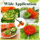 Moonval Vegetable Flower Cutter, Stainless Steel Spiral Garnish Tool for Carrots & Cucumbers