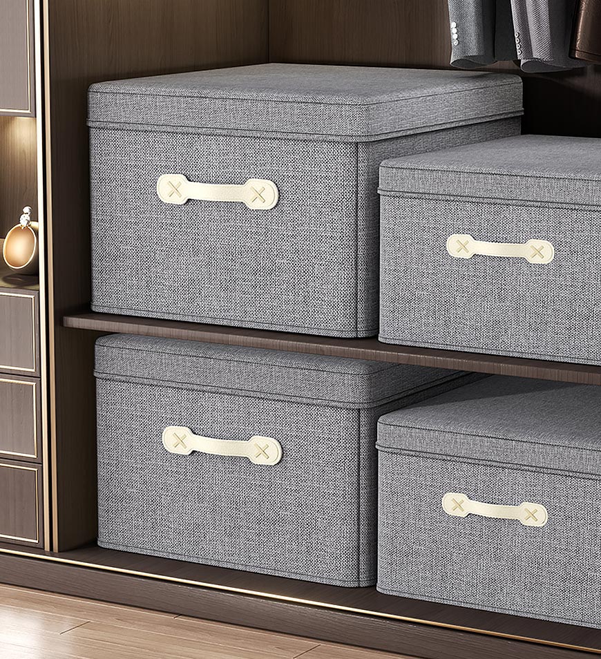 Moonval Foldable Storage Bins with Lids, 2-Pack Fabric Storage Boxes for Closet & Home Organization