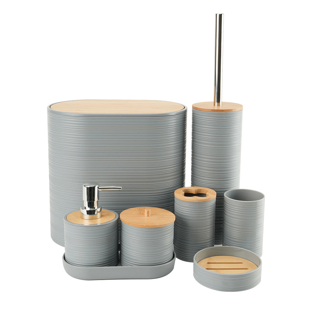 Moonval Bathroom Accessories Set, 8-Piece Complete Bath Organizer Collection