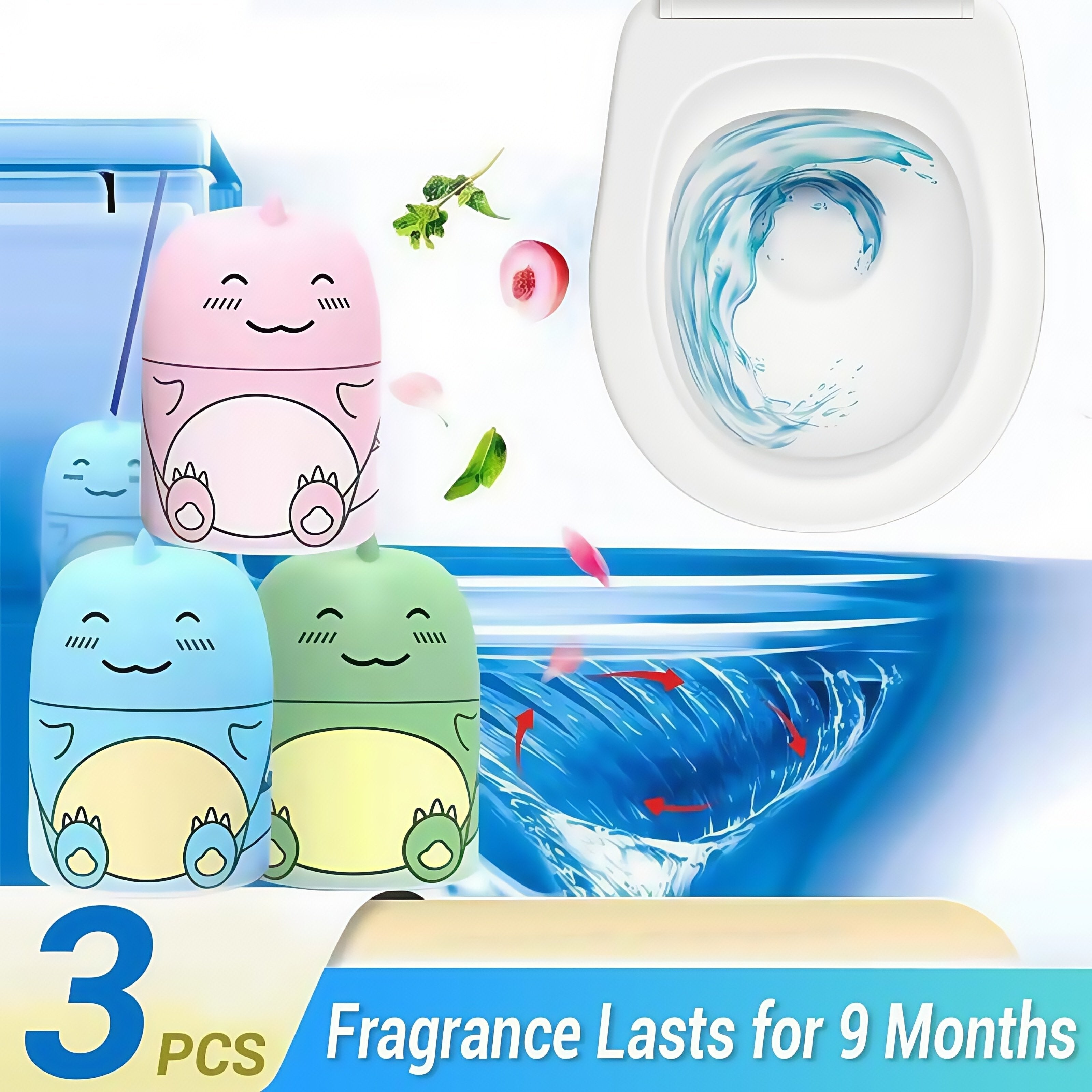 Moonval Magic Toilet Cleaner Tablets, Deodorizing Toilet Bowl Cleaner for Stain & Odor Removal