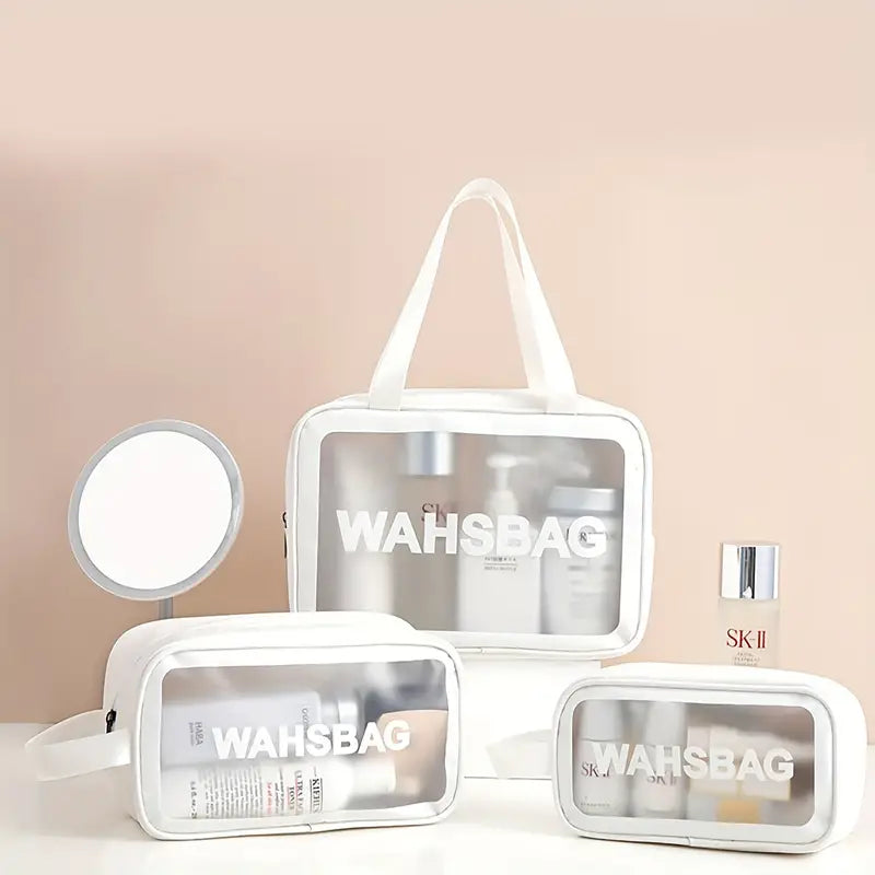 Moonval Travel Makeup Bag Set, 3-Piece Cosmetic Organizer Pouches for Toiletries & Beauty Essentials