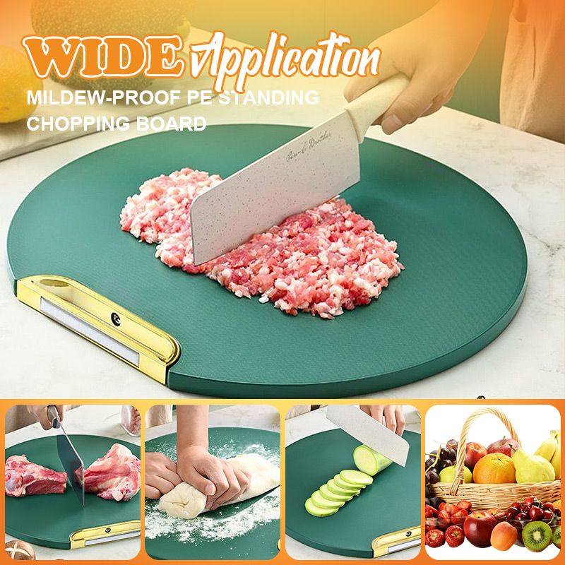 Moonval Double-Sided Chopping Board, Stand-Up Antibacterial Cutting Board for Kitchen Food Prep