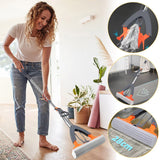 Moonval Self-Wringing Sponge Mop with Handle, 2-in-1 Squeeze Floor Mop for Wet & Dry Cleaning