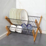 Moonval Foldable Dish Drying Rack, Collapsible Kitchen Dish Drainer for Plates, Bowls & Utensils