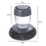 Moonval Soap Dispensing Dish Brush with Scrubber, Refillable Kitchen Cleaning Brush