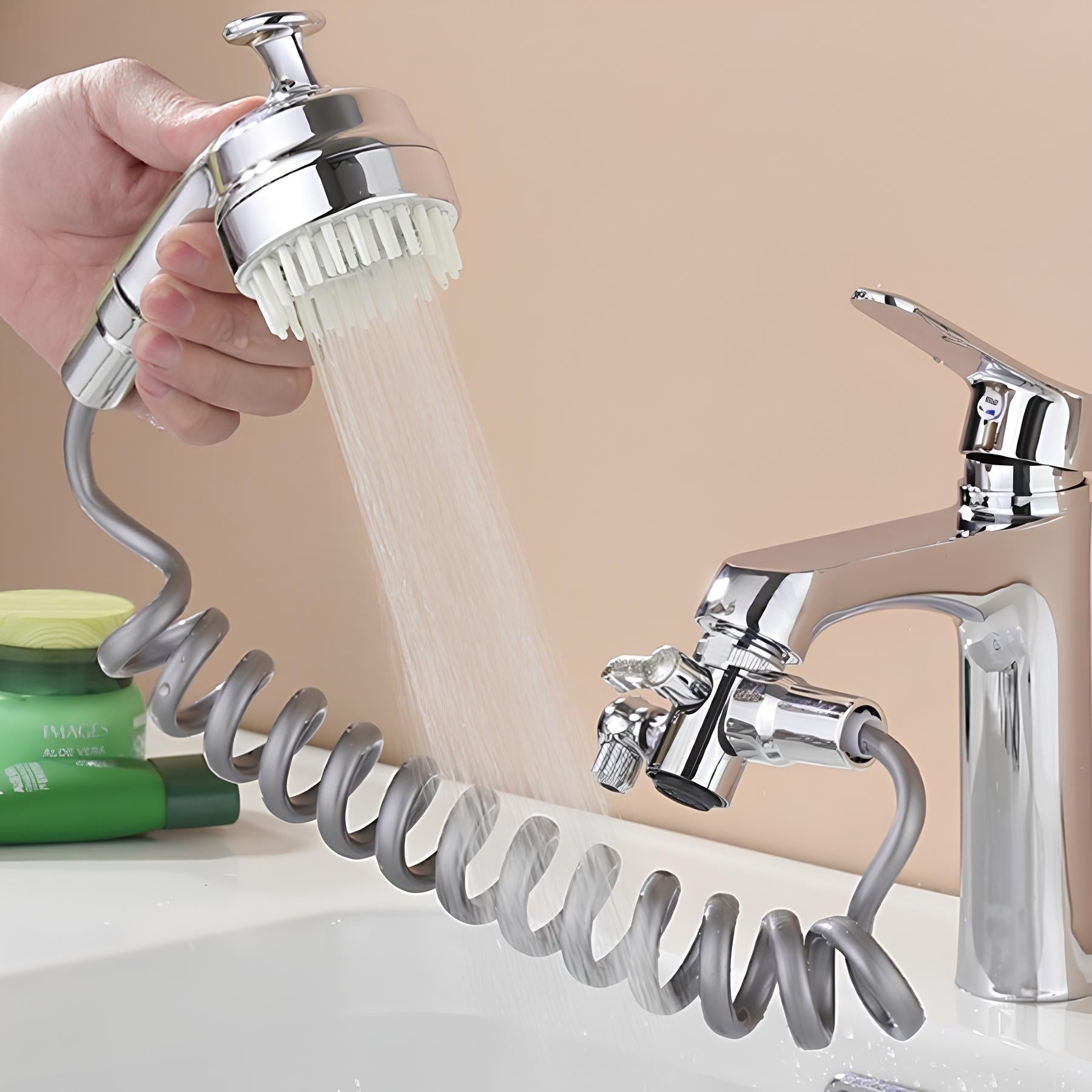 Moonval 3-in-1 Universal Water Tap, Faucet Sprayer Attachment with Shower & Jet Modes