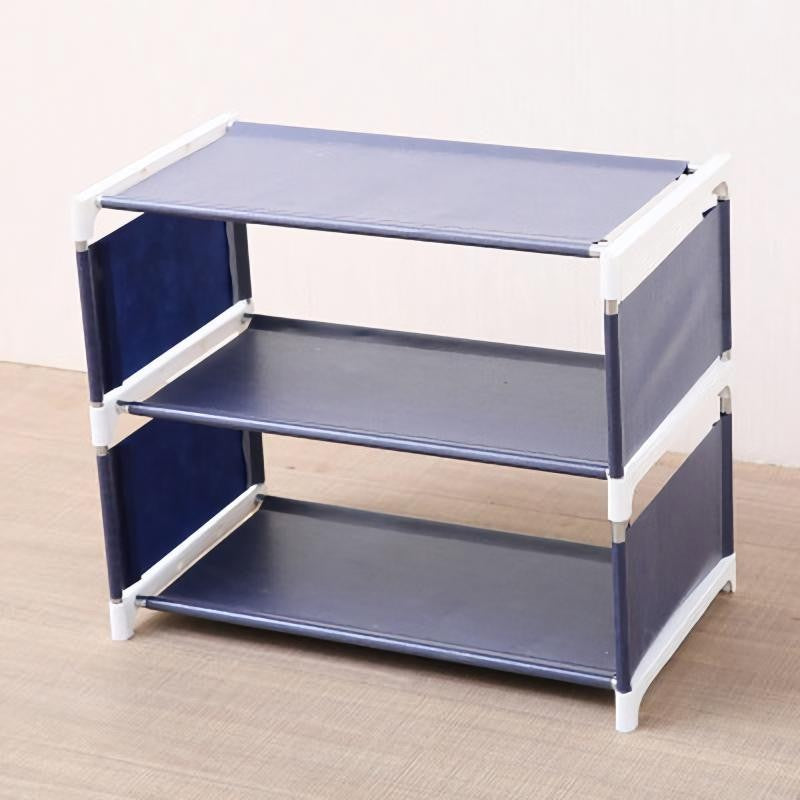 Moonval 4-Tier Small Shoe Rack, Compact Space-Saving Organizer for Entryway, Closet & Bedroom