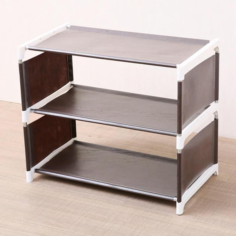 Moonval 4-Tier Small Shoe Rack, Compact Space-Saving Organizer for Entryway, Closet & Bedroom