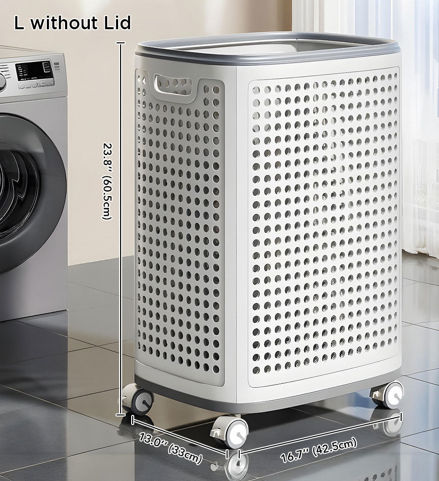 Moonval Rolling Laundry Basket, Wheeled Foldable Clothes Hamper with Removable Laundry Bag