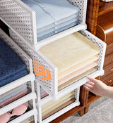 Moonval Stackable Storage Baskets, Foldable Closet Organizers for Clothes, Toys & Home Storage