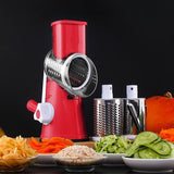 Moonval Rotary Vegetable Slicer, 3-in-1 Cheese Grater with Stainless Steel Drums