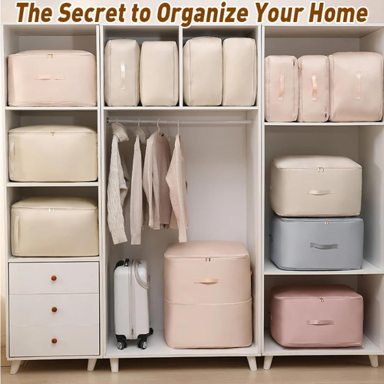 Moonval Self-Compression Storage Organizer, Ultra Space-Saving Clothes Storage Bag for Travel & Home