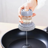 Moonval Soap Dispensing Dish Brush with Scrubber, Refillable Kitchen Cleaning Brush