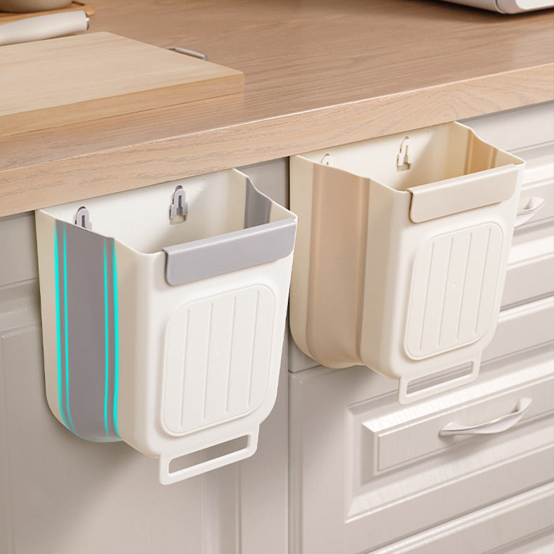 Moonval Collapsible Hanging Trash Can, Foldable Kitchen Cabinet Waste Bin for Food Scraps & Recycling