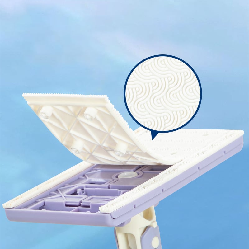Moonval Mini Flat Mop, Foldable Microfiber Floor Cleaner with Washable Cleaning Cloths
