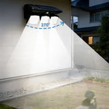 Moonval Solar Motion Sensor Wall Light, 3-Head LED Security Light with USB-C Charging