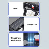 Moonval Solar Motion Sensor Wall Light, 3-Head LED Security Light with USB-C Charging