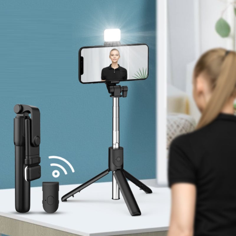 Moonval Bluetooth Selfie Stick Tripod with LED Fill Light and Wireless Remote