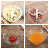 Moonval Pull-Cord Vegetable Chopper, Manual Food Processor with Stainless Steel Blades