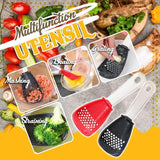 Moonval Multifunction Cooking Spoon, Heat-Resistant Strainer, Masher & Grater Utensil
