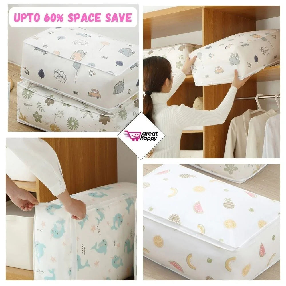 Moonval Large Dustproof Storage Bag, Foldable Blanket and Clothes Organizer with Zipper