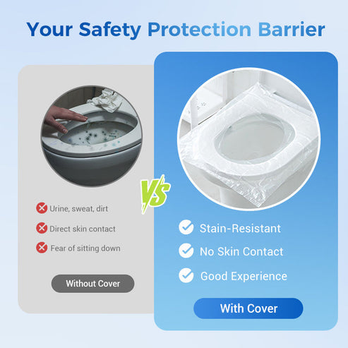 Moonval Disposable Toilet Seat Covers, Biodegradable Universal Travel Liners, 100-Pack