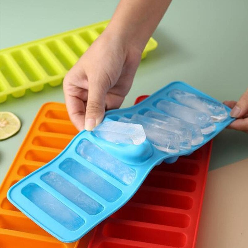 Moonval 10-Grid Silicone Ice Cube Tray, Flexible BPA-Free Ice Mold with Easy-Release Design