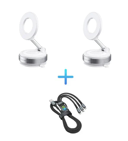 Moonval Vacuum Magnetic Car Phone Mount, Hands-Free Suction Holder with 360° Rotation