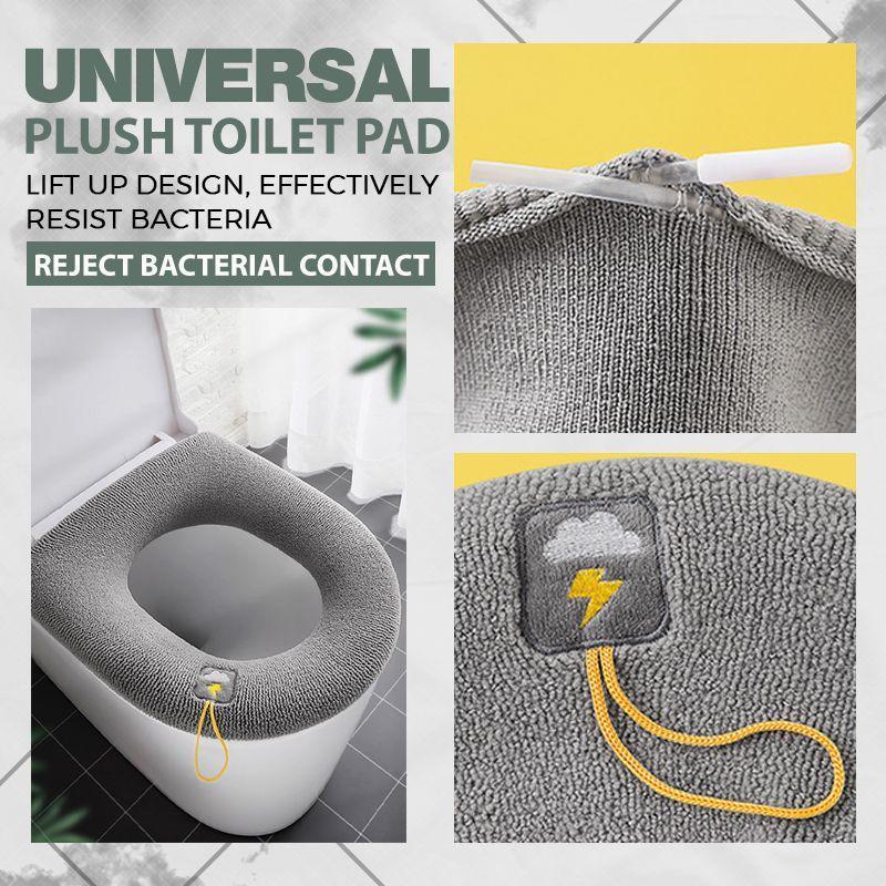 Moonval Plush Toilet Seat Cover, Universal Washable Cushion with Convenient Lift Handle