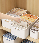 Moonval Wardrobe Clothes Organizer, Foldable 7-Grid Closet Storage Box for Jeans, Shirts & Sweaters