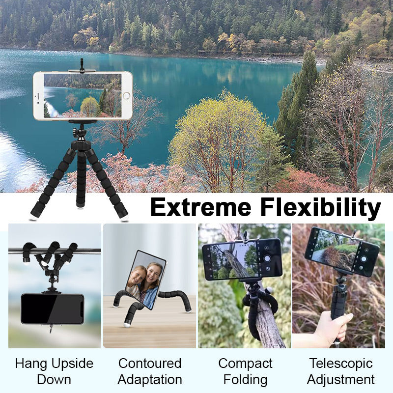 Moonval Flexible Octopus Mini Tripod, Adjustable Phone & Camera Stand with Universal Mount