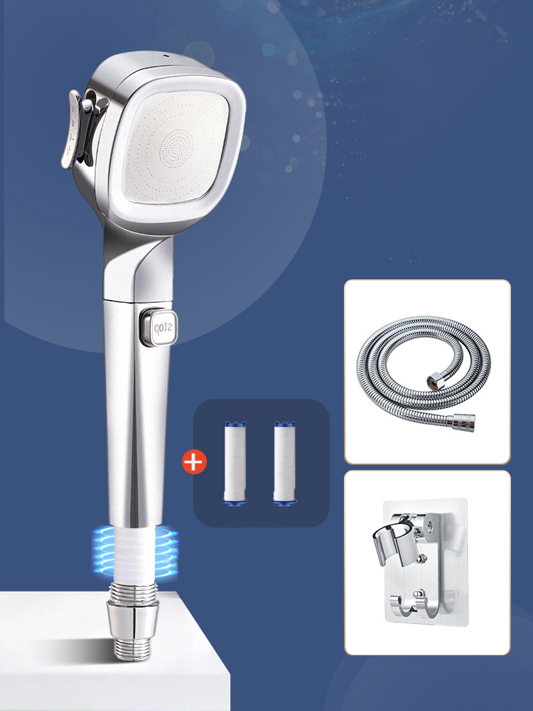 Moonval 4-Mode High-Pressure Handheld Shower Head with Pause Switch & Spray Gun