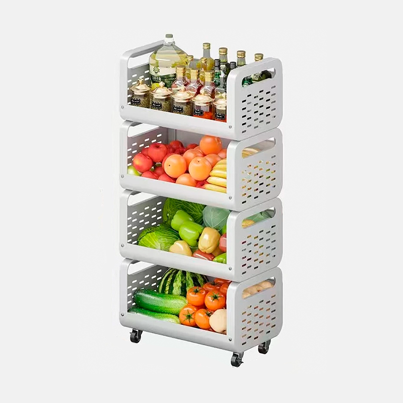 Moonval 4-Tier Storage Shelf, Multi-Purpose Freestanding Organizer for Kitchen, Bathroom & Laundry